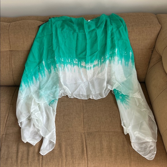 Vitamin A Turquoise Sheer Cover-Up - Picture 1 of 4